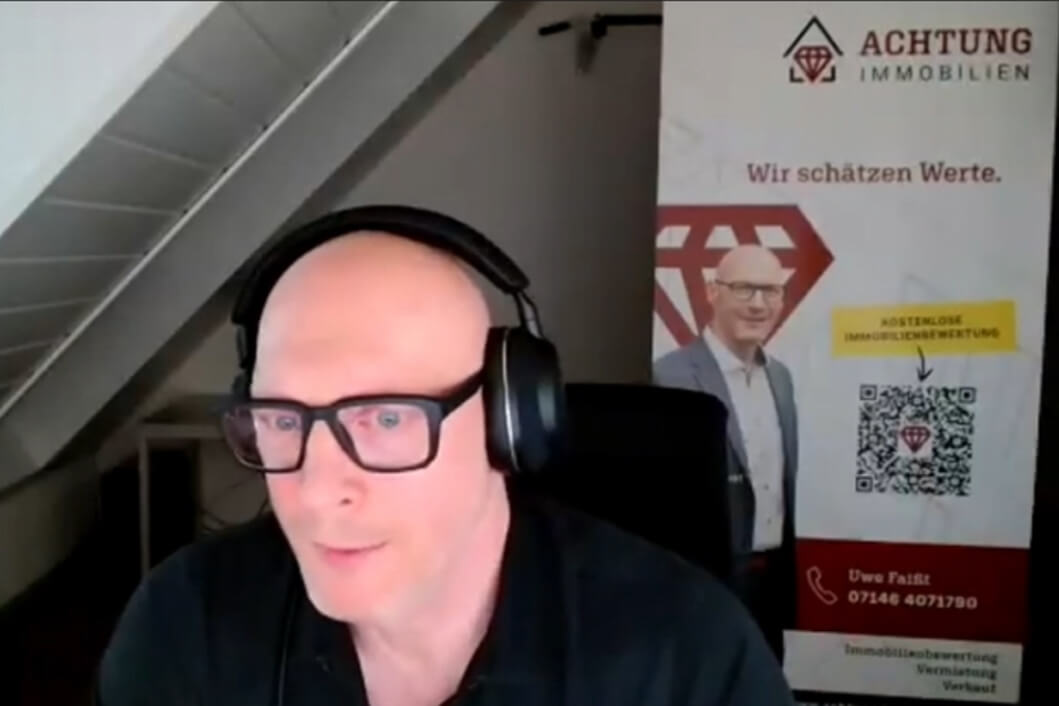 Uwe Faißt von Achtung Immobilien spricht über hochwertige Präsentation mit Bildern, Text und Storytelling